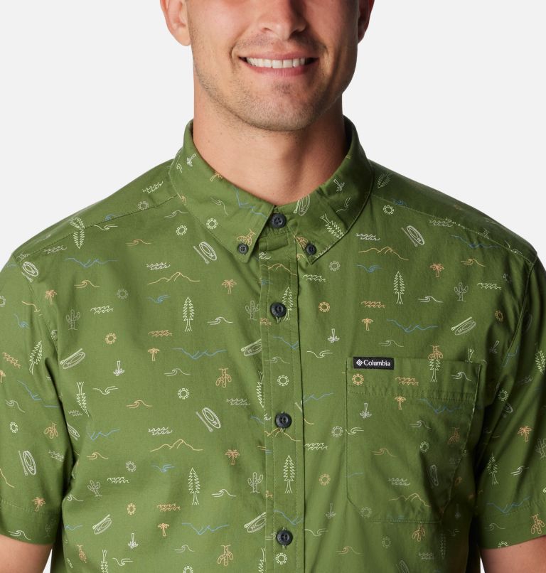 Men's Rapid Rivers Printed Short Sleeve Shirt – Tall, Color: Canteen Explorer, image 4