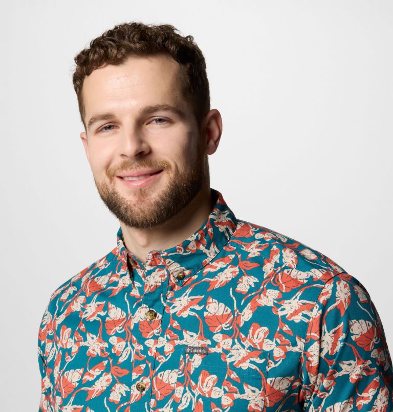 Men's Rapid Rivers Printed Short Sleeve Shirt – Tall, Color: River Blue Vined, image 5