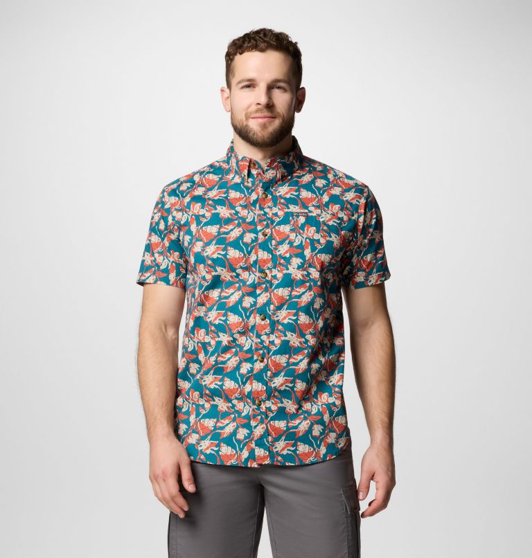 Men's Rapid Rivers Printed Short Sleeve Shirt – Tall, Color: River Blue Vined, image 1