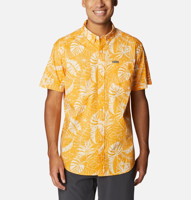 Chemise à manches courtes imprimée Rapid Rivers pour homme – Grandes tailles, Color: Mango King Palms, image 1