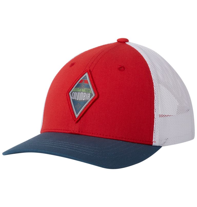 Columbia Youth Snap Back Hat | 691 | O/S, Color: Bright Red, Diamond Patch, image 1