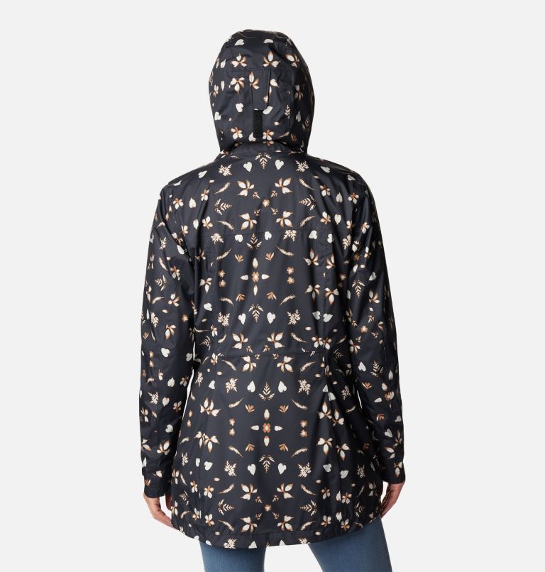 Women’s Splash A Little II Rain Jacket, Color: Black Cyanofrond Print, image 2
