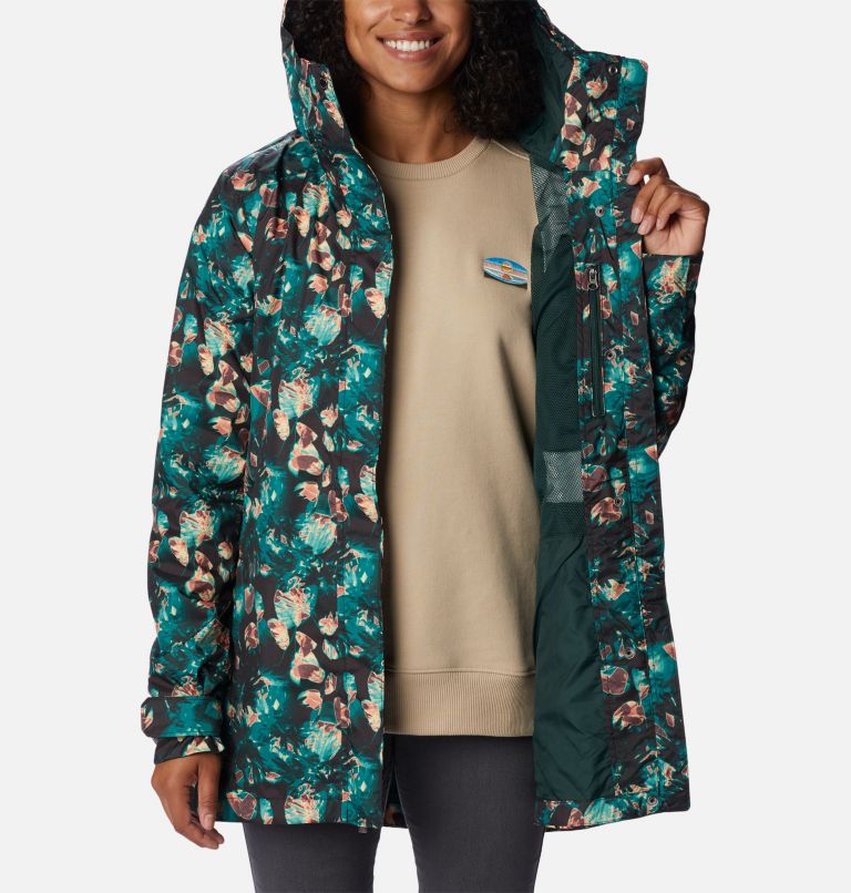 Women’s Splash A Little II Jacket, Color: Spruce Solarized Print, image 5