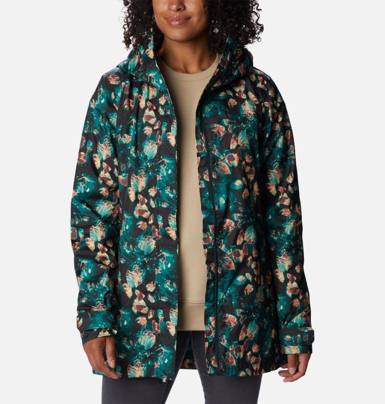 Women’s Splash A Little II Jacket, Color: Spruce Solarized Print, image 6