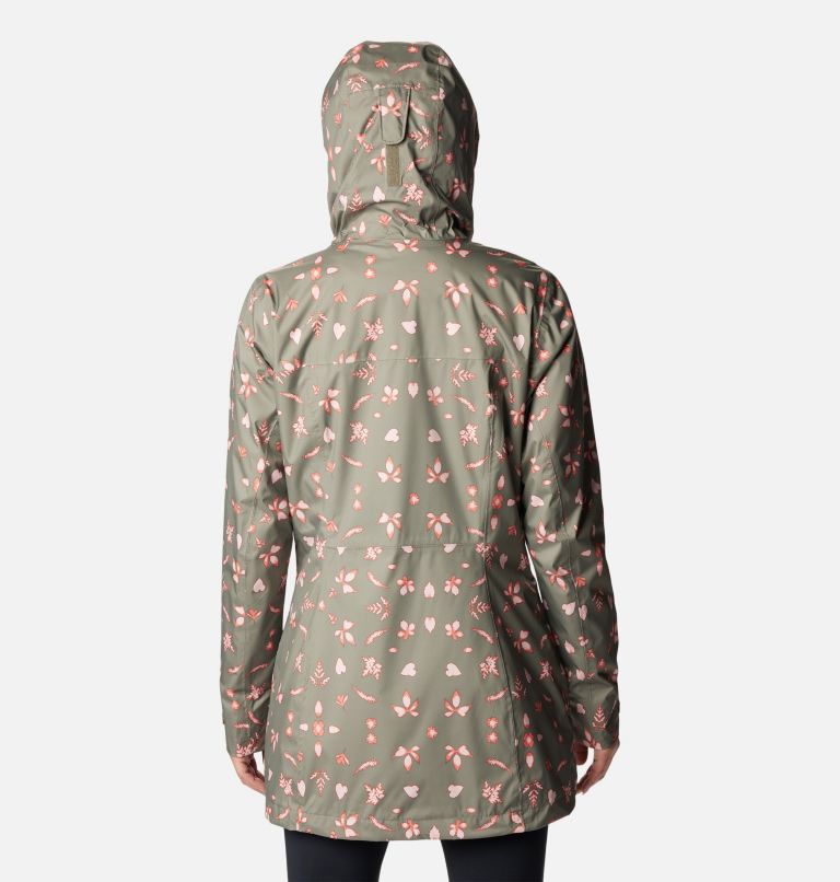 Women’s Splash A Little II Rain Jacket, Color: Stone Green Cyanofrond Print, image 2