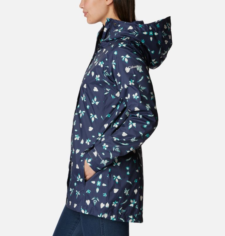 Thumbnail: Women’s Splash A Little II Rain Jacket, Color: Nocturnal Cyanofrond Print, image 3
