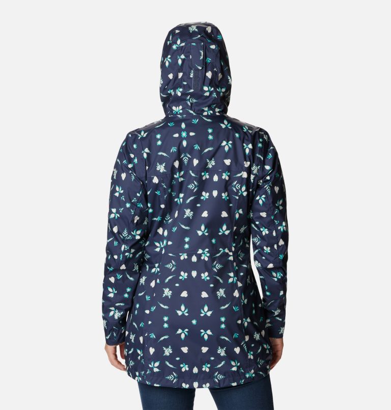 Women’s Splash A Little II Rain Jacket, Color: Nocturnal Cyanofrond Print, image 2