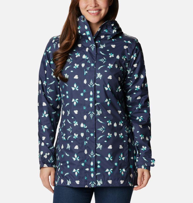 Women’s Splash A Little II Rain Jacket, Color: Nocturnal Cyanofrond Print, image 1
