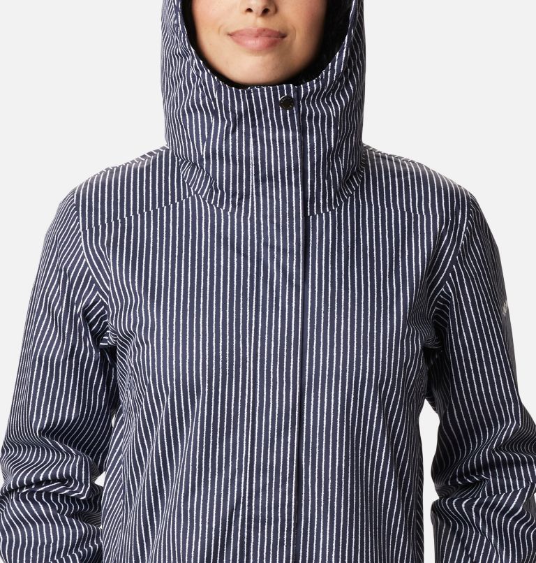 Women’s Splash A Little II Rain Jacket, Color: Dark Nocturnal Texture Stripe Print, image 4