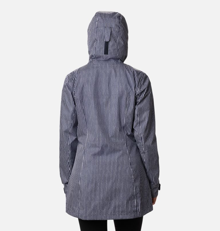 Women’s Splash A Little II Rain Jacket, Color: Dark Nocturnal Texture Stripe Print, image 2