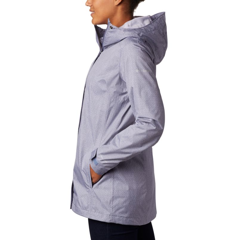 Women’s Splash A Little II Rain Jacket, Color: New Moon Titch Diamond Print, image 3