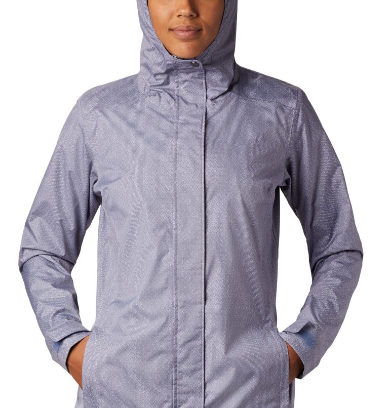 Women’s Splash A Little II Rain Jacket, Color: New Moon Titch Diamond Print, image 4