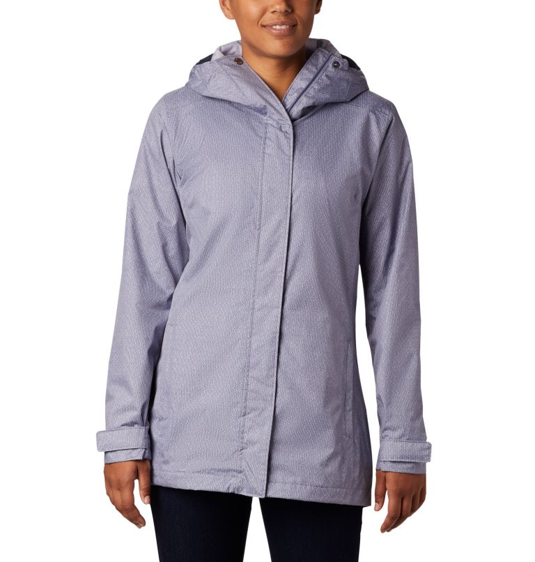 Women’s Splash A Little II Rain Jacket, Color: New Moon Titch Diamond Print, image 1