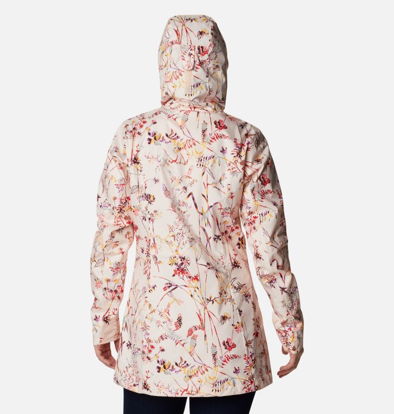 Women’s Splash A Little II Rain Jacket, Color: Peach Quartz Art Bouquet Multi Print, image 2