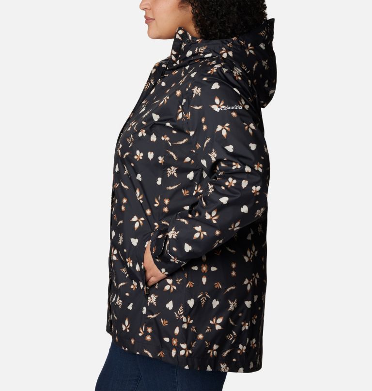 Women’s Splash A Little II Rain Jacket - Plus Size, Color: Black Cyanofrond Print, image 3