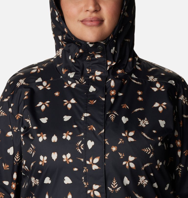Thumbnail: Women’s Splash A Little II Rain Jacket - Plus Size, Color: Black Cyanofrond Print, image 4