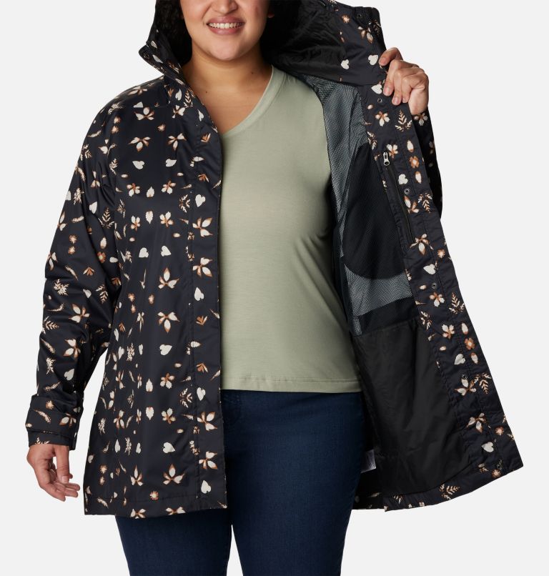 Women’s Splash A Little II Rain Jacket - Plus Size, Color: Black Cyanofrond Print, image 5