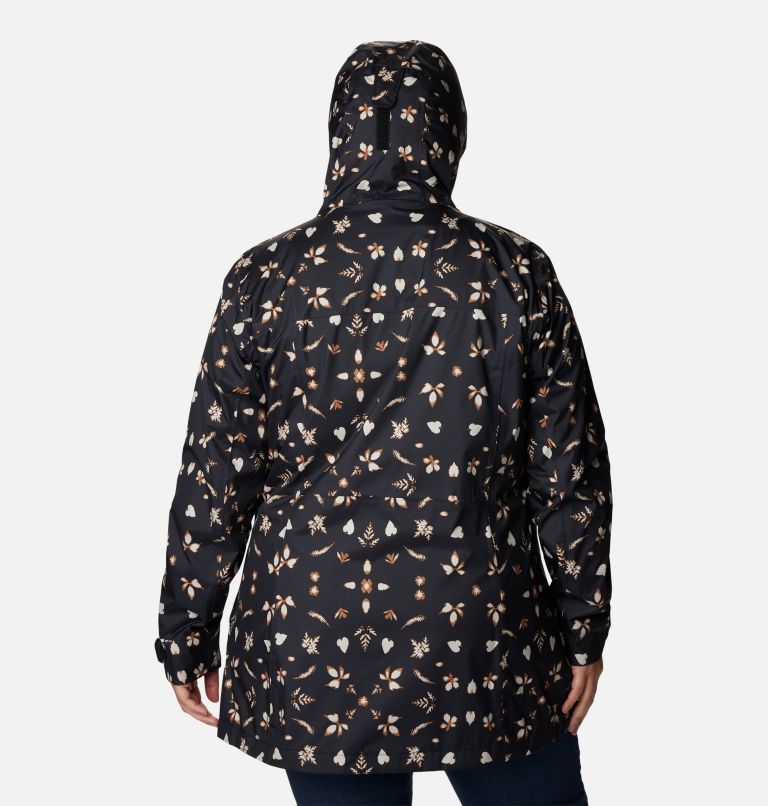 Women’s Splash A Little II Rain Jacket - Plus Size, Color: Black Cyanofrond Print, image 2