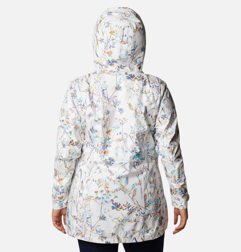 Women’s Splash A Little II Rain Jacket - Plus Size, Color: White Art Bouquet Multi Print, image 2