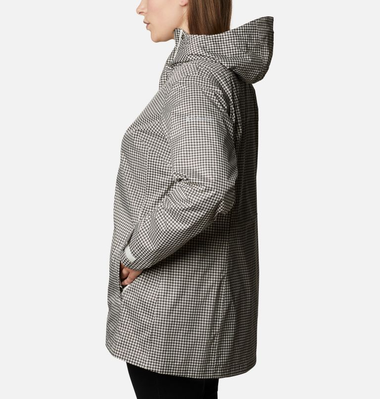 Women’s Splash A Little II Rain Jacket - Plus Size, Color: Chalk Houndstooth Print, image 3