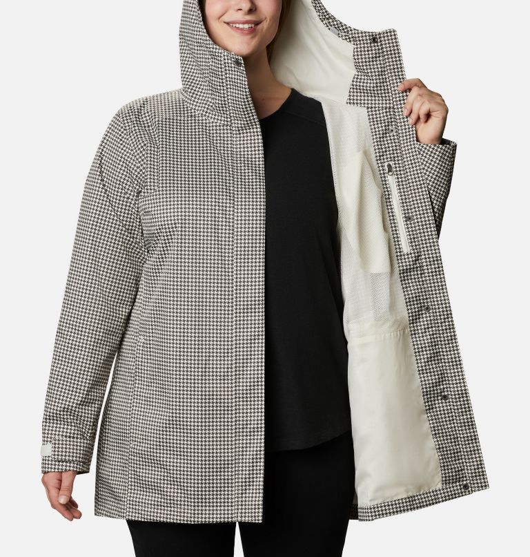 Women’s Splash A Little II Rain Jacket - Plus Size, Color: Chalk Houndstooth Print, image 5
