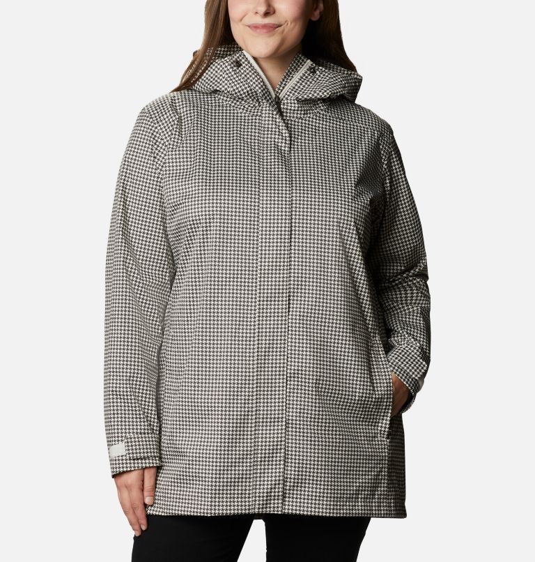Women’s Splash A Little II Rain Jacket - Plus Size, Color: Chalk Houndstooth Print, image 1