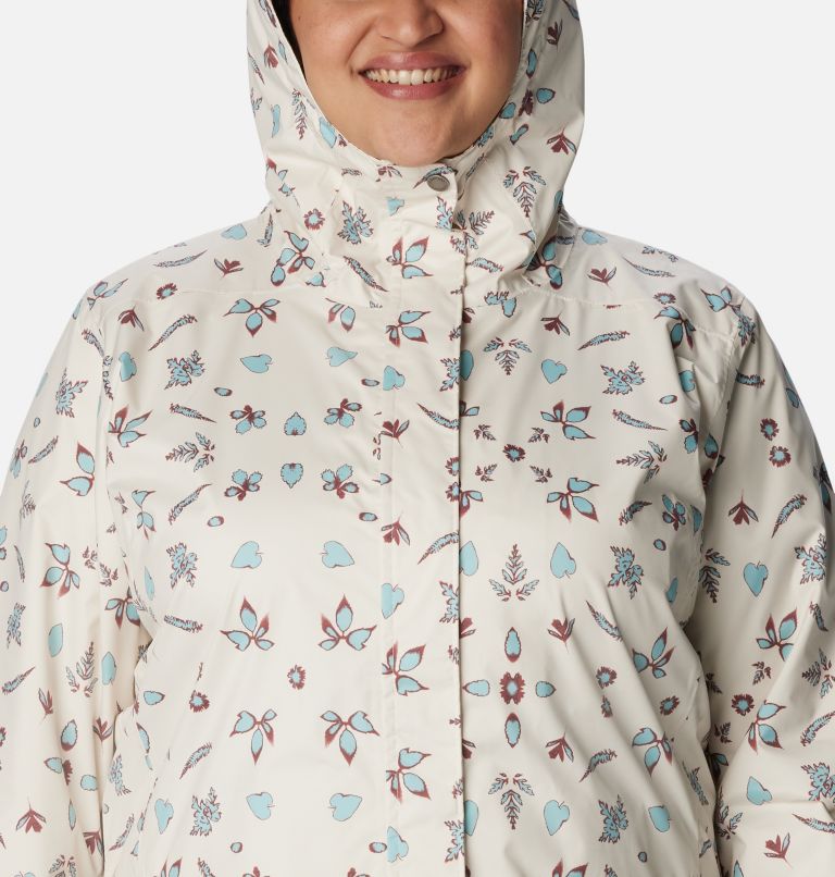 Thumbnail: Women’s Splash A Little II Rain Jacket - Plus Size, Color: Chalk Cyanofrond Print, image 4