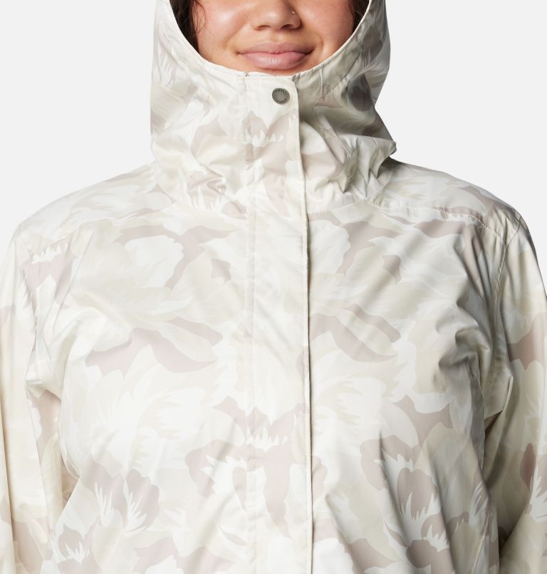Women’s Splash A Little II Rain Jacket - Plus Size, Color: Dark Stone Peonies Print, image 4