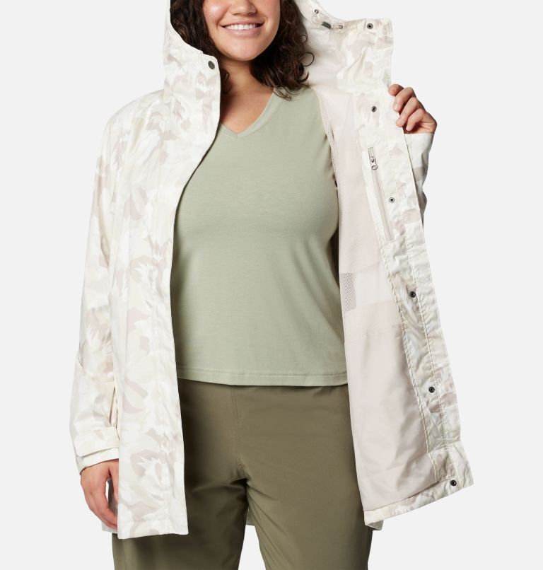 Women’s Splash A Little II Rain Jacket - Plus Size, Color: Dark Stone Peonies Print, image 5