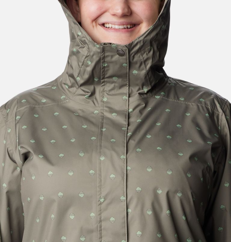 Women’s Splash A Little II Rain Jacket - Plus Size, Color: Stone Green Swell Dots Print, image 4