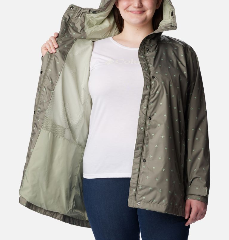 Women’s Splash A Little II Rain Jacket - Plus Size, Color: Stone Green Swell Dots Print, image 5