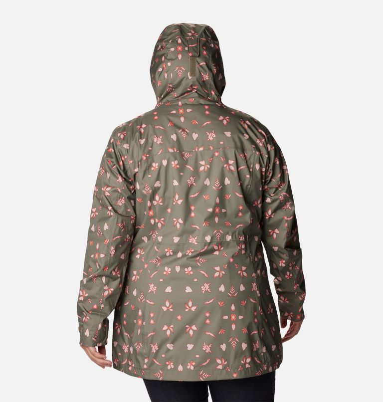 Thumbnail: Women’s Splash A Little II Rain Jacket - Plus Size, Color: Stone Green Cyanofrond Print, image 2