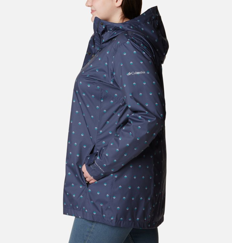 Thumbnail: Women’s Splash A Little II Rain Jacket - Plus Size, Color: Nocturnal Swell Dots Print, image 3
