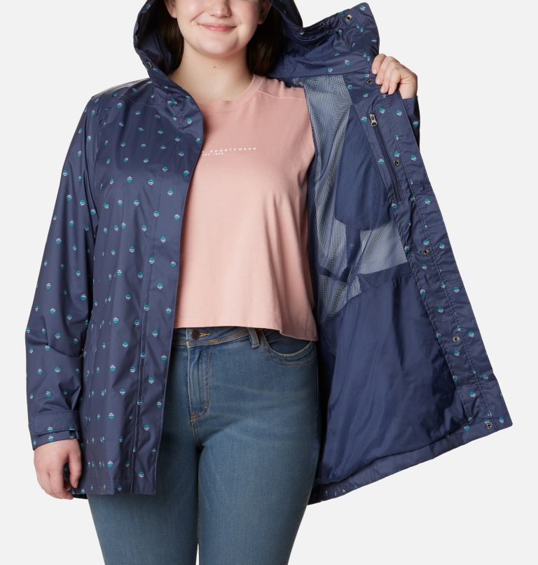 Thumbnail: Women’s Splash A Little II Rain Jacket - Plus Size, Color: Nocturnal Swell Dots Print, image 5