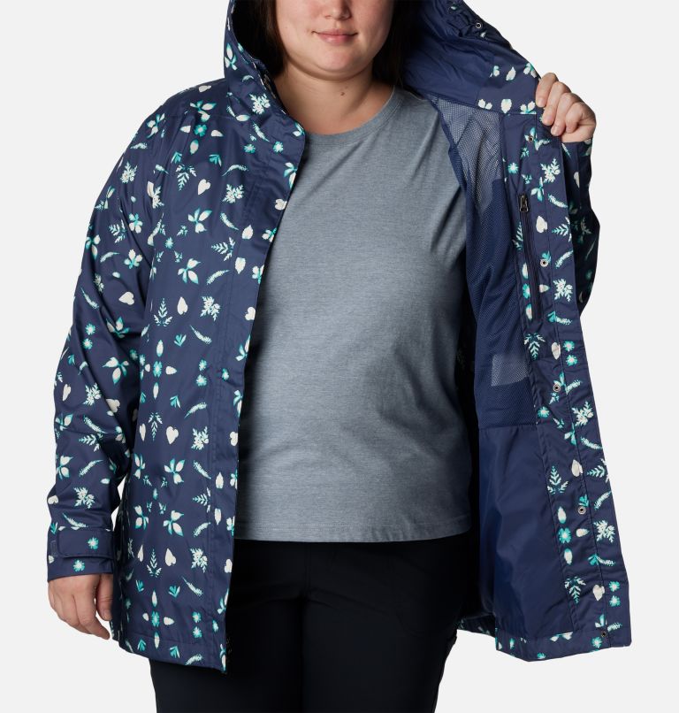 Women’s Splash A Little II Rain Jacket - Plus Size, Color: Nocturnal Cyanofrond Print, image 5