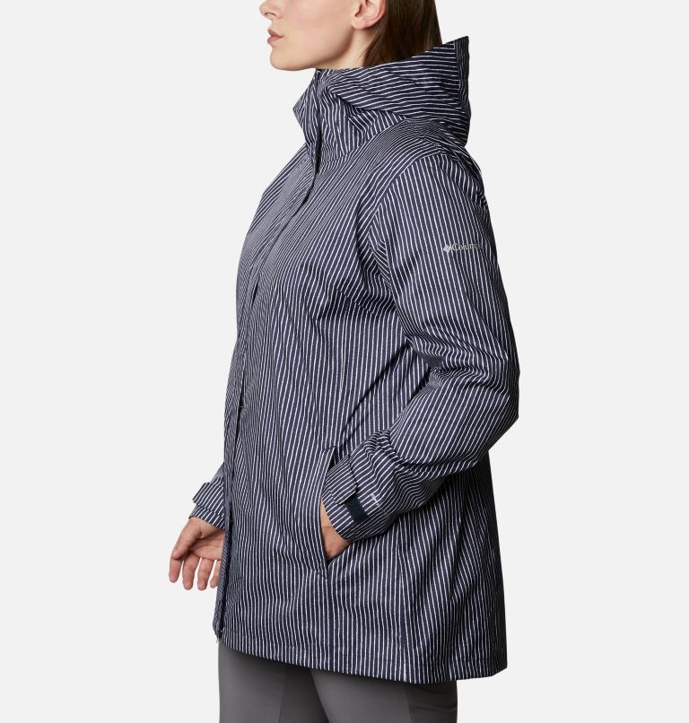 Women’s Splash A Little II Rain Jacket - Plus Size, Color: Dark Nocturnal Texture Stripe Print, image 3