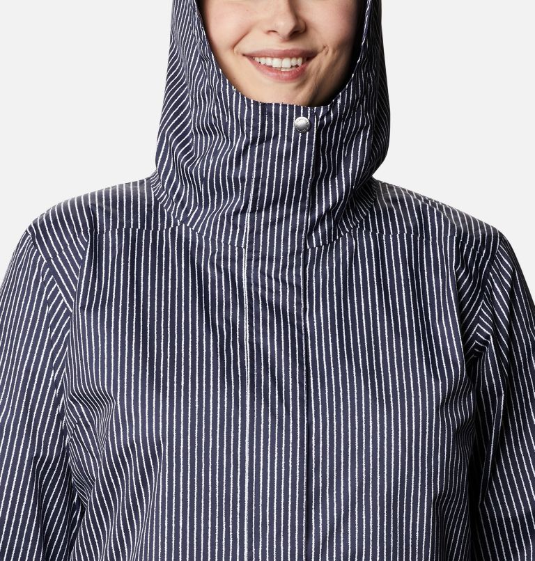 Women’s Splash A Little II Rain Jacket - Plus Size, Color: Dark Nocturnal Texture Stripe Print, image 4