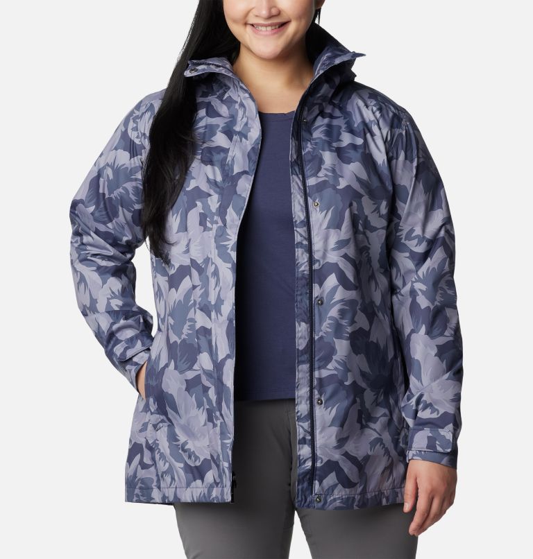 Women’s Splash A Little II Rain Jacket - Plus Size, Color: Nocturnal Peonies Print, image 6