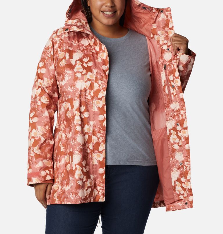 Women’s Splash A Little II Rain Jacket - Plus Size, Color: Dark Coral Solarized Tonal, image 5