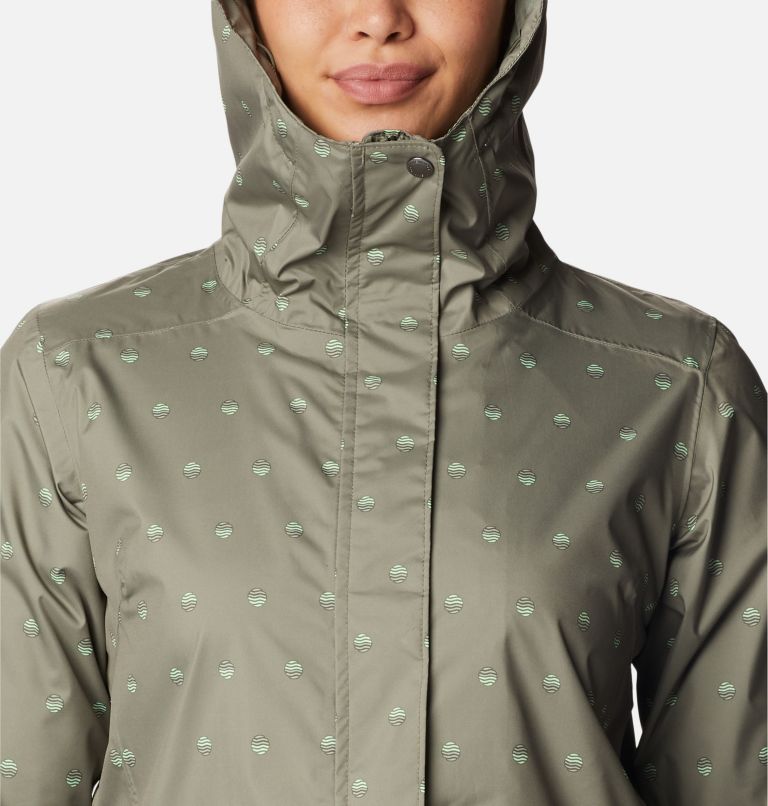 Women's Splash A Little II Jacket, Color: Stone Green Swell Dots Print, image 4