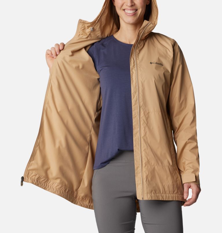 Columbia Women's Switchback Lined Long Rain Jacket, Medium, Safari