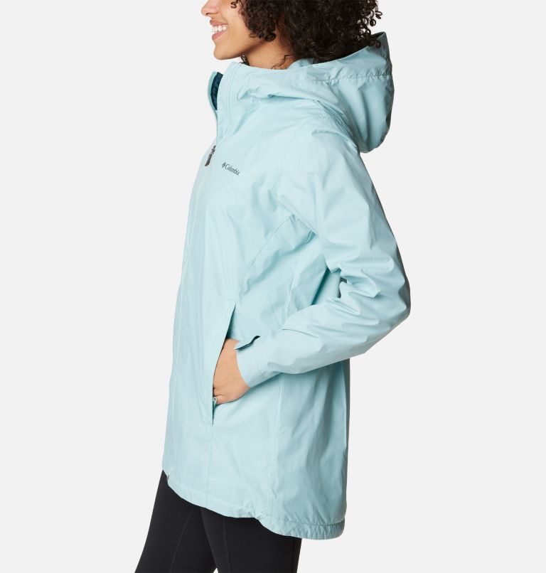 Women’s Switchback Lined Long Jacket, Color: Aqua Haze, image 3