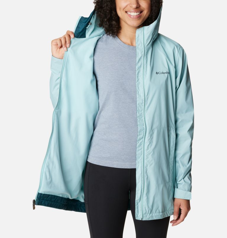 Thumbnail: Women’s Switchback Lined Long Jacket, Color: Aqua Haze, image 5
