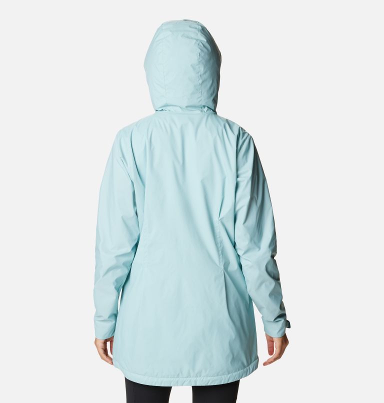 Women’s Switchback Lined Long Jacket, Color: Aqua Haze, image 2