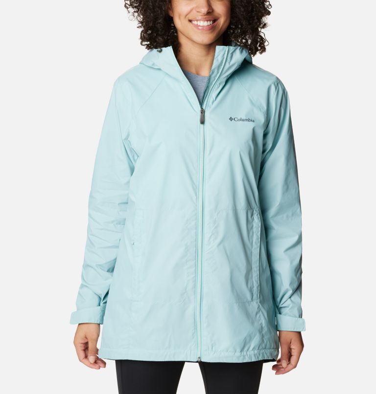 Women’s Switchback Lined Long Jacket, Color: Aqua Haze, image 1