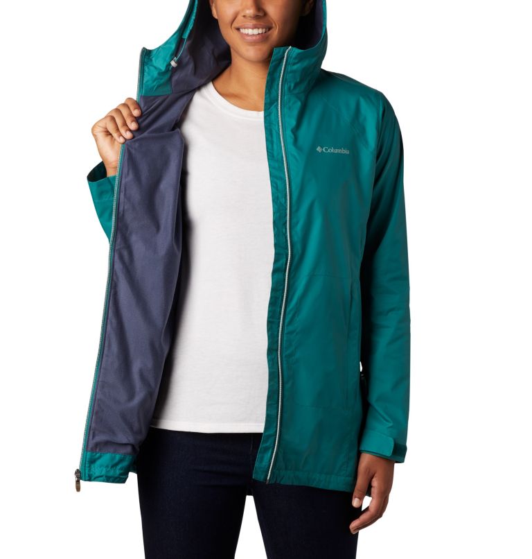 Women’s Switchback Lined Long Jacket, Color: Waterfall, Nocturnal Lining, image 5