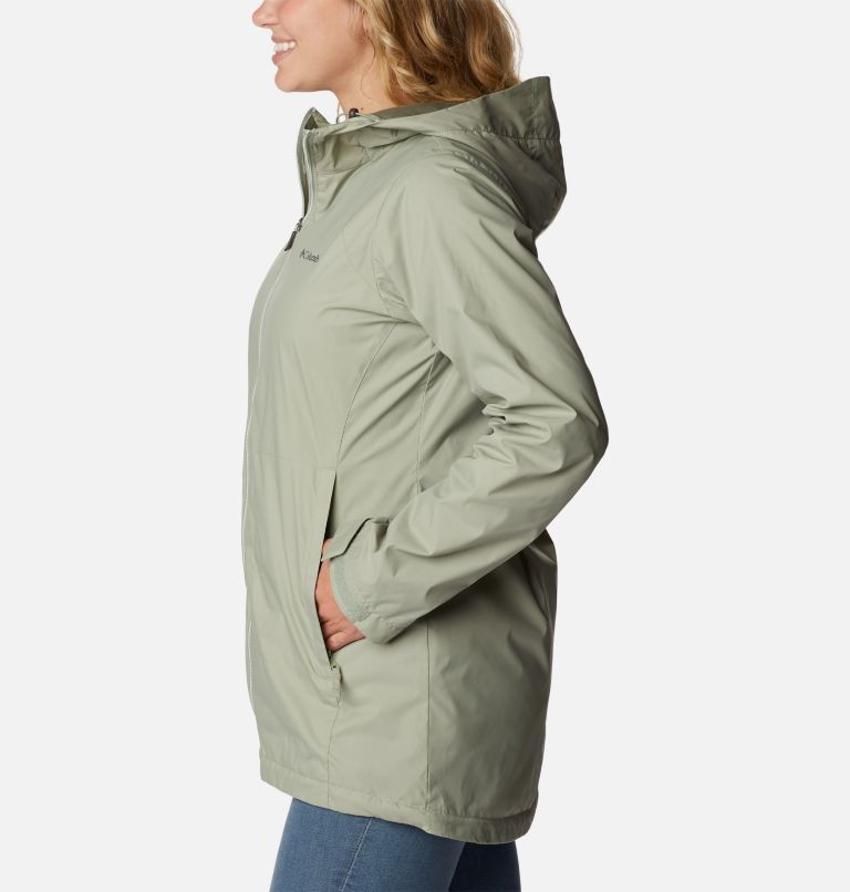 Women’s Switchback Lined Long Rain Jacket, Color: Safari, image 3