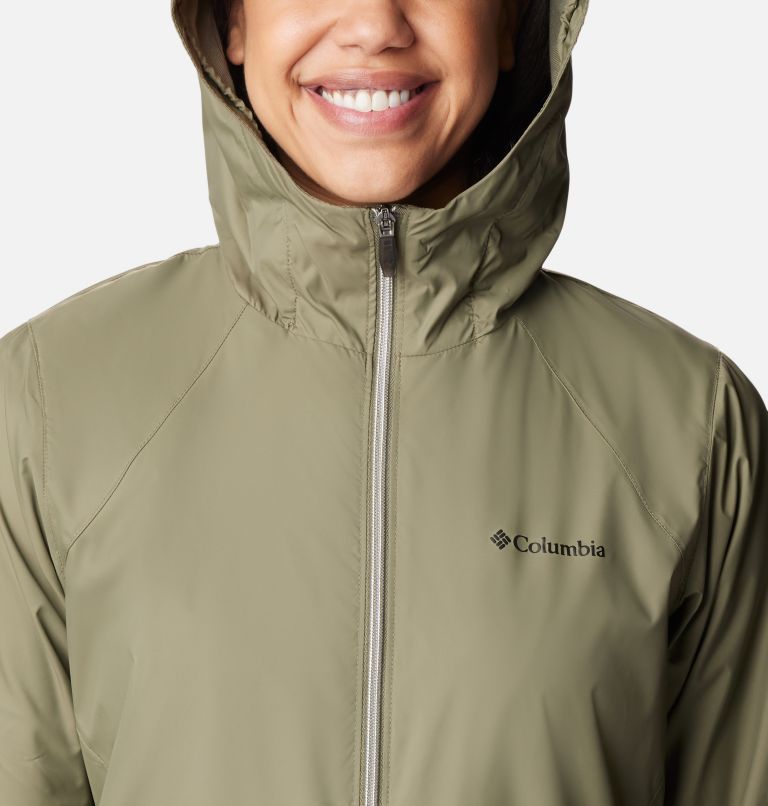 Women’s Switchback Lined Long Jacket, Color: Stone Green, image 4