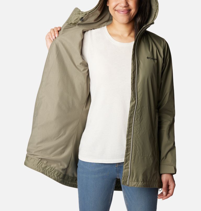 Women’s Switchback Lined Long Jacket, Color: Stone Green, image 5