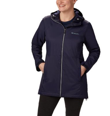 columbia long lined rain jacket